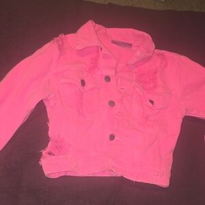 Carmar Vibrant Neon Pink Kids Jean Jacket